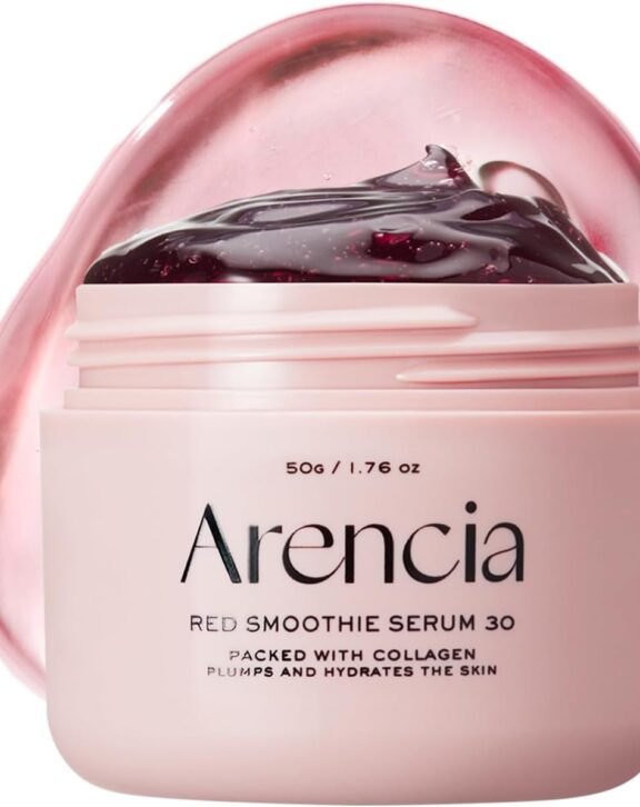 Arencia Overnight Red Smoothie Face Mask Serum, Glowing & Soothing with 30% red collagen, Niacinamide, Peptide, Vitamin E
