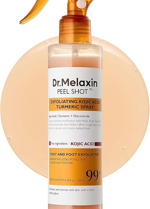 Dr.Melaxin Body Keratin Care Kojic Acid Turmeric Spray Gently Exfoliating Peeling Solution Korean Skincare All Skin Types 200ml